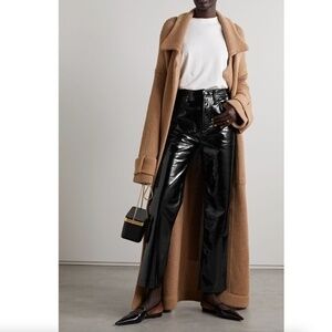 Agolde Recycled Leather 90s Pinch Waist in Black Patent Size 24 NWT